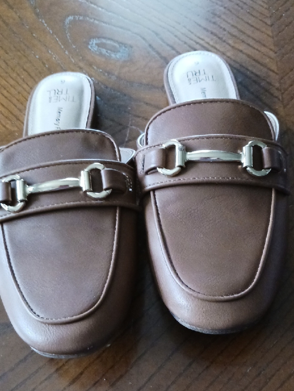 Time and Tru Brown Slip-On Memory Foam Mule
